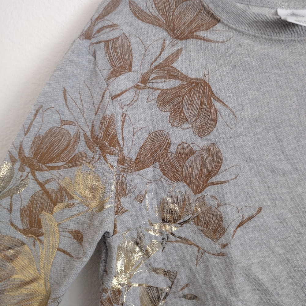 Disney Mulan Grey Gold Copper Floral Sweatshirt Size Small - Picture 5 of 10